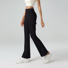 Winter Workwear Pockets Flared Pants (Option: Black-M)