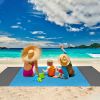 82.6x78.7in Sand Proof Picnic Blanket Water Resistant Foldable Camping Beach Mat w/ 4 Anchors 1 Carry Bag For 2-3 People
